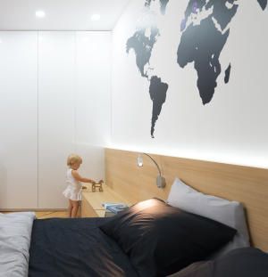 Flat with map. Квартира в Киеве от Lugerin Architects