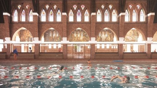 MVRDV запропонували зухвале переосмислення історичної церкви: проєкт Holy Water перетворює релігійну споруду на громадський басейн і культурний простір