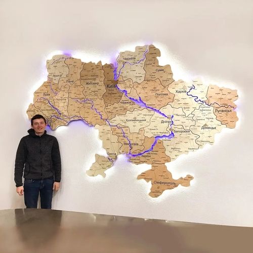 Мапа України XХL 280х190см