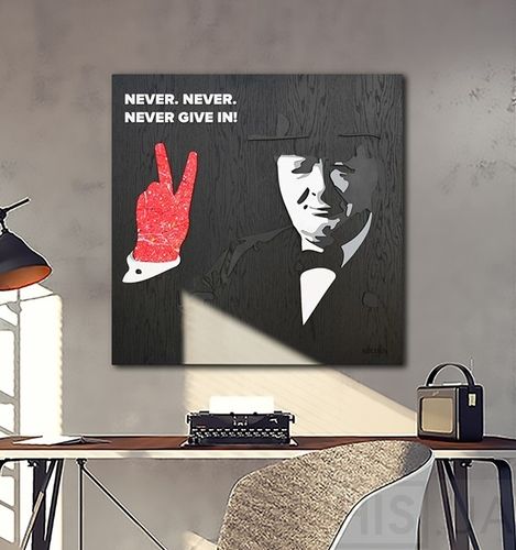 Картина SIR WINSTON CHURCHILL - 3D картина из дерева | Чёрный Картина SIR WINSTON CHURCHILL - 3D картина из дерева | Чёрный | Интернет-магазин дизайнерской и современной мебели для дома, кафе, баров и ресторанов - His.ua