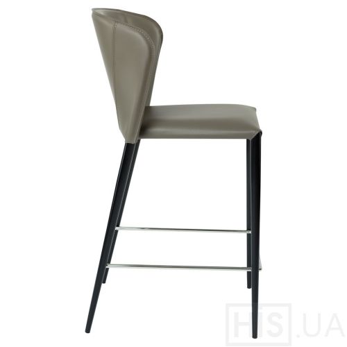 Полубарный стул Arthur кожаный (пепельно-серый) - фото 2