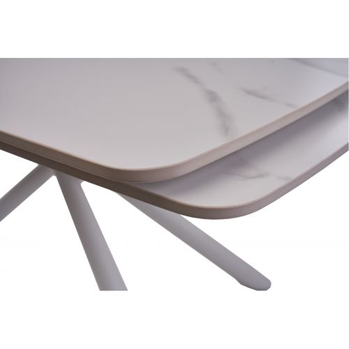 Palermo white marble стол стіл розкладний керамічний 140-200 см - фото 3