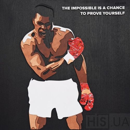 Картина MUHAMMAD ALI - 3D картина из дерева - фото 2 | Чёрный Картина MUHAMMAD ALI - 3D картина из дерева - фото 2 | Чёрный | Интернет-магазин дизайнерской и современной мебели для дома, кафе, баров и ресторанов - His.ua