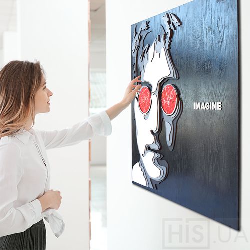 Картина JOHN LENNON - 3D картина з дерева - фото 3 | Чорний Картина JOHN LENNON - 3D картина з дерева - фото 3 | Чорний | Інтернет-магазин дизайнерскої та сучасної меблі для дому, кафе, барів та ресторанів - His.ua