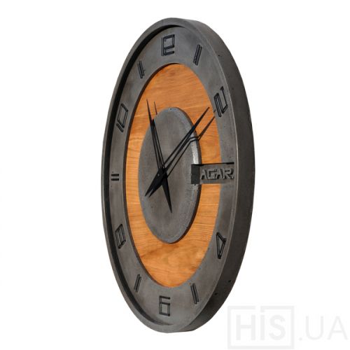 Бетонний годинник LORI black wood - фото 3
