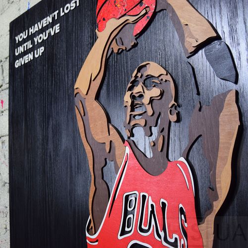 Картина MICHAEL JORDAN - 3D картина из дерева - фото 2 | Чёрный Картина MICHAEL JORDAN - 3D картина из дерева - фото 2 | Чёрный | Интернет-магазин дизайнерской и современной мебели для дома, кафе, баров и ресторанов - His.ua