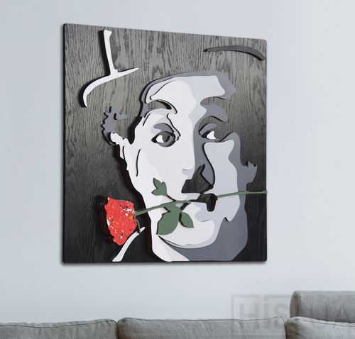 Картина CHARLIE CHAPLIN - 3D картина з дерева | Чорний Картина CHARLIE CHAPLIN - 3D картина з дерева | Чорний | Інтернет-магазин дизайнерскої та сучасної меблі для дому, кафе, барів та ресторанів - His.ua
