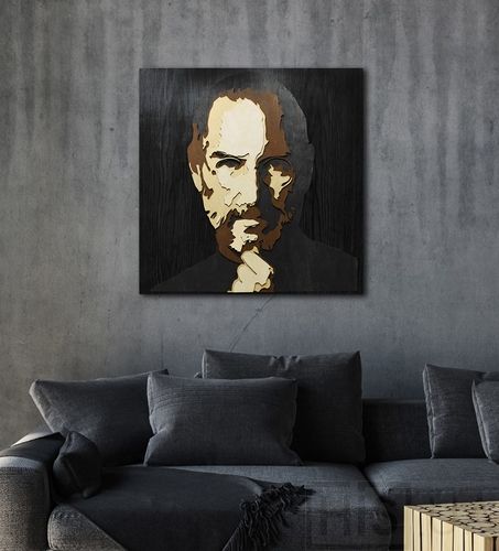 Картина STEVE JOBS - 3D картина из дерева | Чёрный Картина STEVE JOBS - 3D картина из дерева | Чёрный | Интернет-магазин дизайнерской и современной мебели для дома, кафе, баров и ресторанов - His.ua