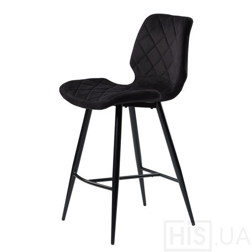 Напівбарний стілець Diamond текстиль (чорний)
