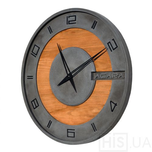 Бетонний годинник LORI black wood - фото 2